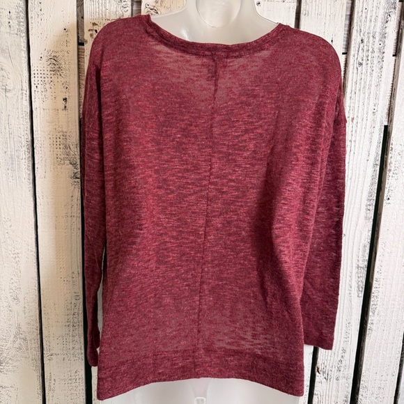 Old Navy V-neck Sweater Women’s‎ Size XS Oversize Fit Heather Maroon Lightweight - Picture 7 of 11